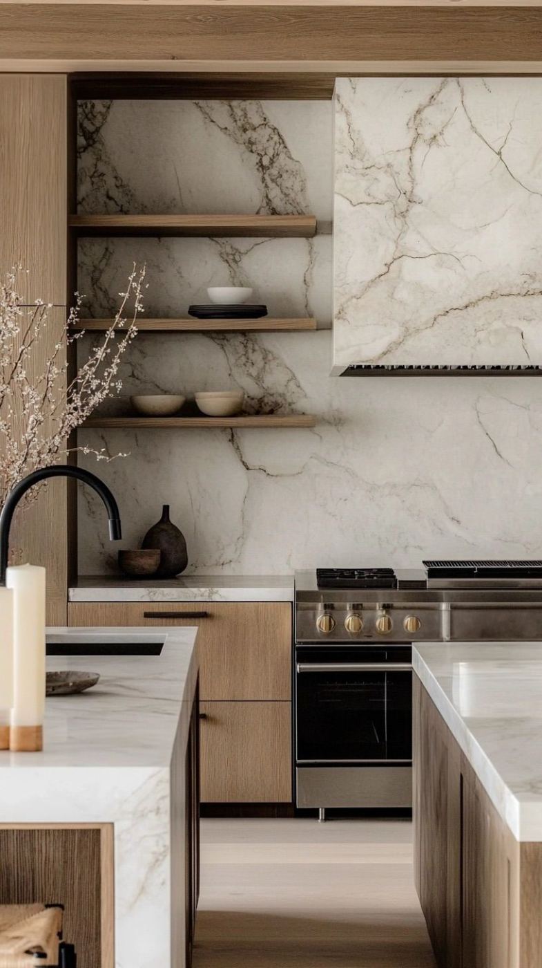 Single-listing website hero showing a bright modern kitchen
