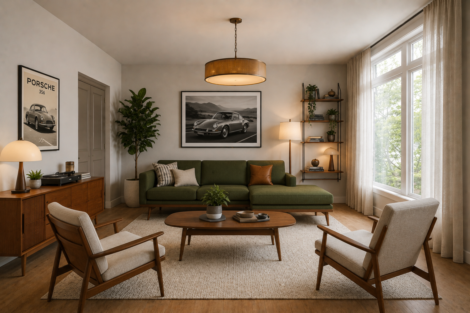 The same room staged as a hangout lounge